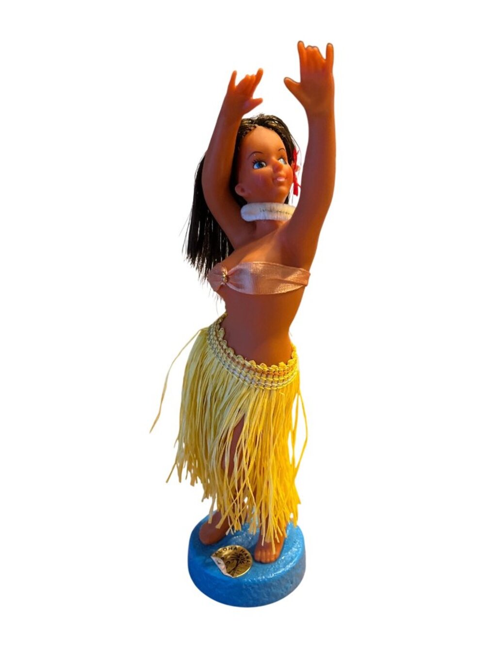 Vtg Aloha Hawaii Hawaiian Hula Girl Dashboard Doll Grass Skirt & Lei - Picture 3 of 8